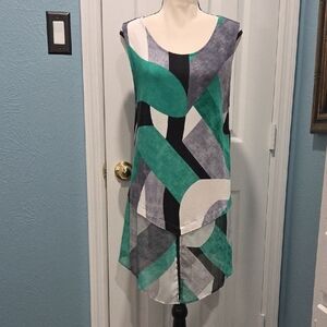 Alfani Abstract Geometric Sleeveless Dress / Tunic Size Large
